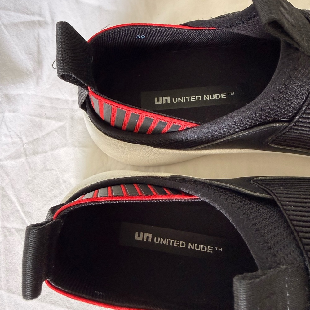 United Nude Black Slip-On Sneakers with Red Accent - Picture 6 of 7
